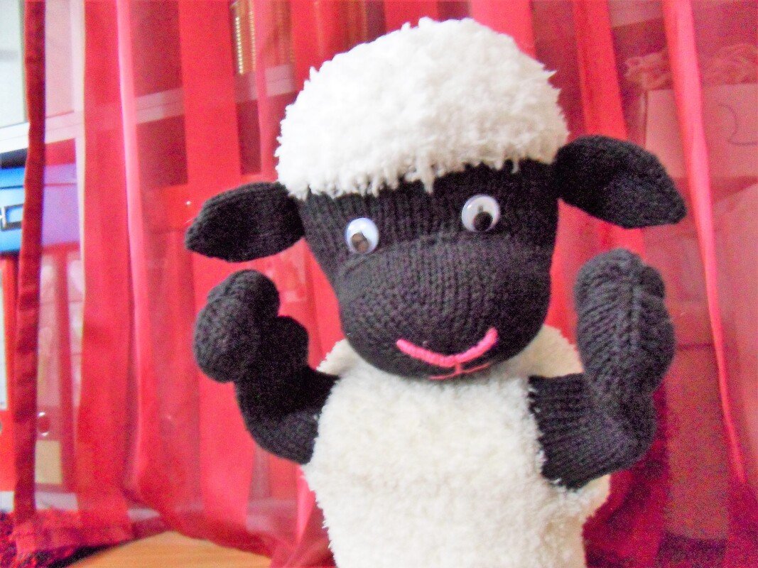 Schaf Herr Handpuppe