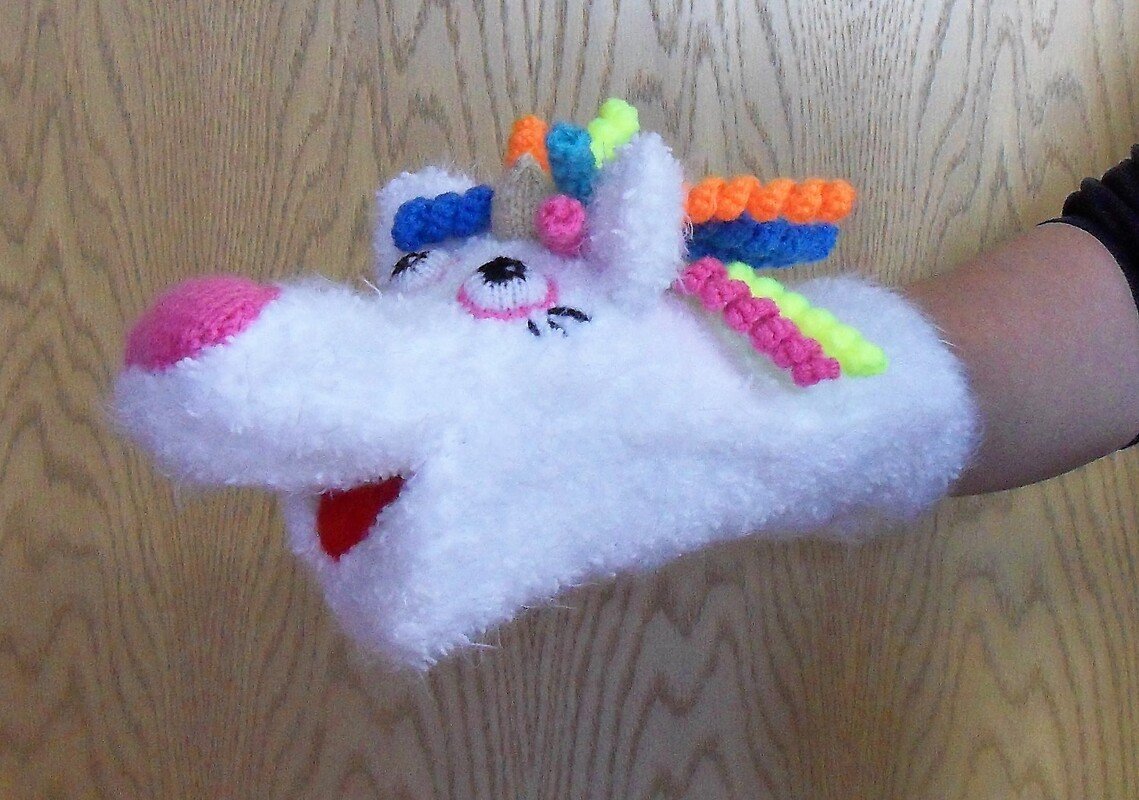 Einhorn Handpuppe
