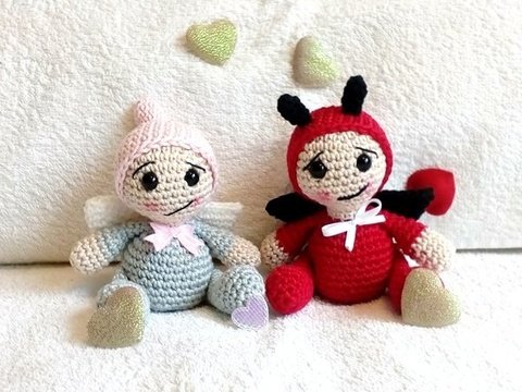 Engelchen   Teufelchen Set (Häkelanleitung)