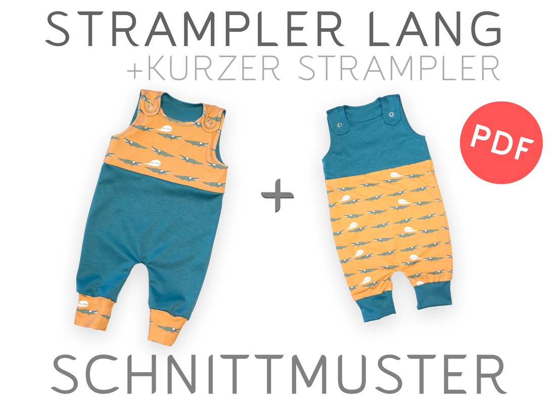 Strampler Gr. 50-86 – Schnittmuster &amp; Nähanleitung - Baby Kind - PDF