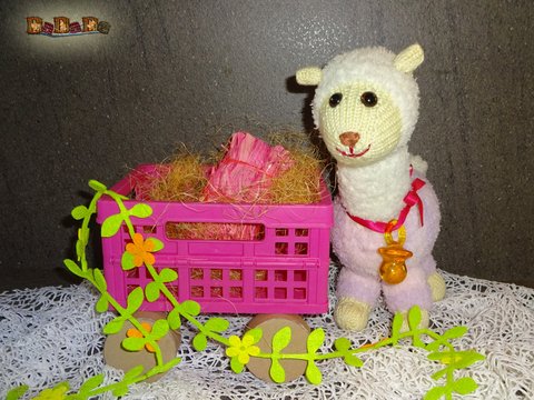 Alpaka - Baby Alma, zum Kuscheln - gestrickt von Dadade