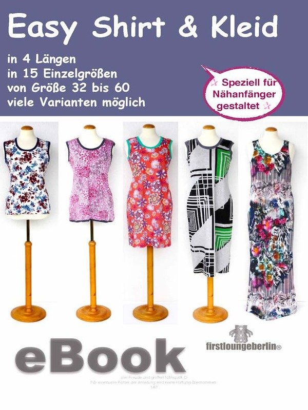 Easy SHIRT & KLEID in 4 Längen - 15 Einzelgrößen 32 bis 60 Nähanleitung mit Schnittmuster von firstloungeberlin - Bild 9