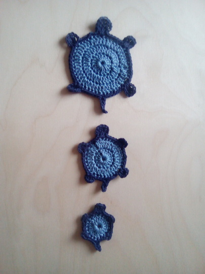 Häkelanleitung Schildkröte Applikation 3-teilig