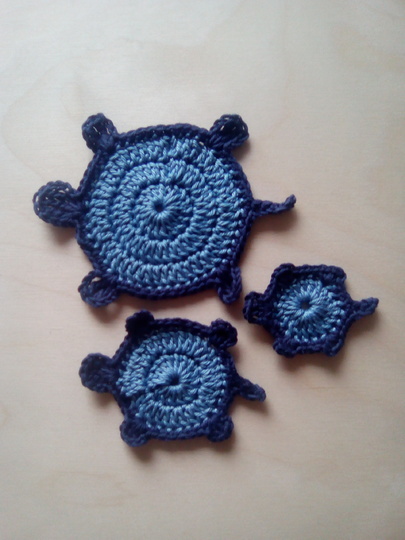 Häkelanleitung Schildkröte Applikation 3-teilig