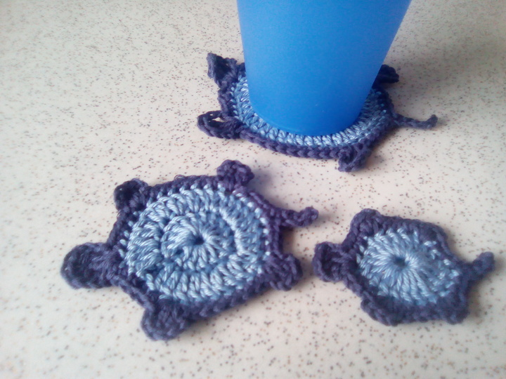 Häkelanleitung Schildkröte Applikation 3-teilig