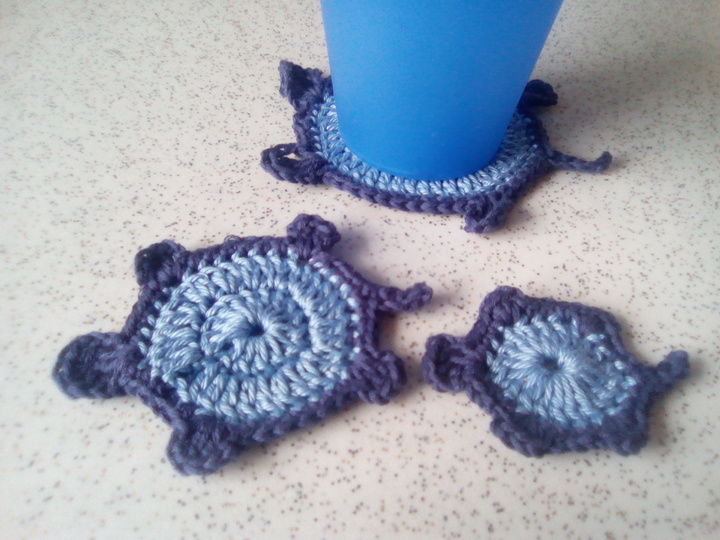 Häkelanleitung Schildkröte Applikation 3-teilig