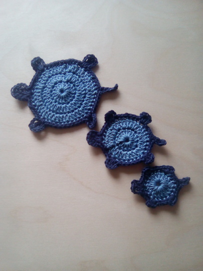 Häkelanleitung Schildkröte Applikation 3-teilig