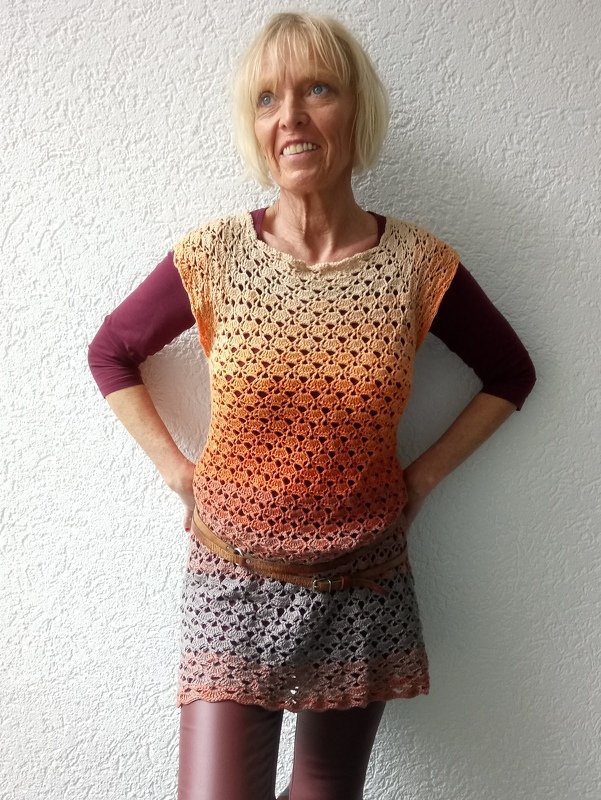 Häkelanleitung Tunika "Elegance" für alle Größen, Raglan-von-oben, als Kleid oder Shirt tragbar! - Bild 8