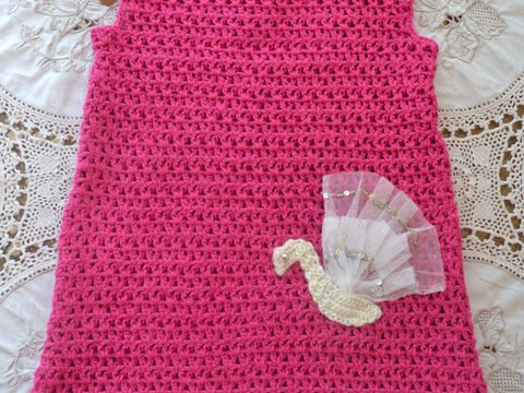 Häkelanleitung * Mädchen Kleid "Schwan" in 3 Größen