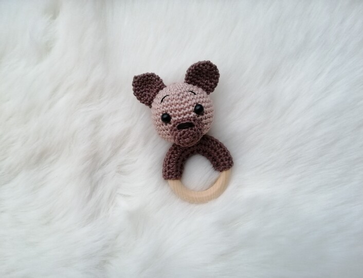 Häkelanleitung Teddybären Rassel, Babyrassel häkeln