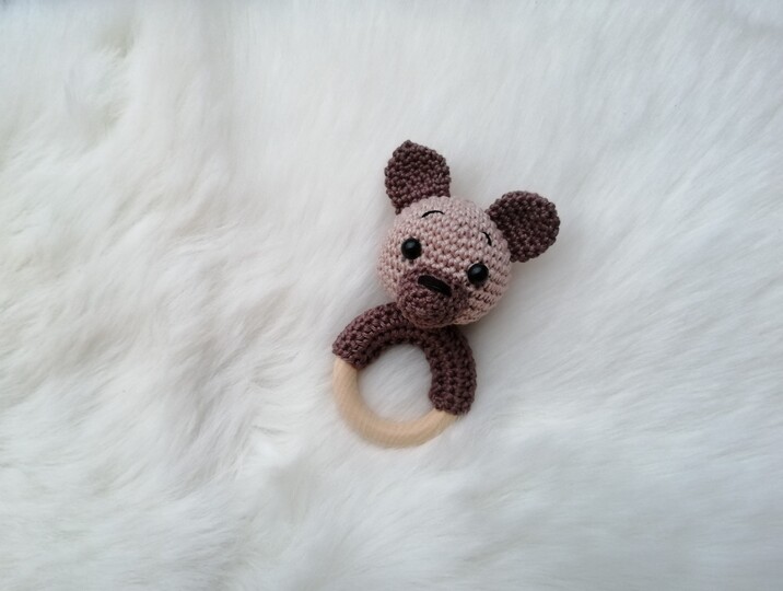 Häkelanleitung Teddybären Rassel, Babyrassel häkeln