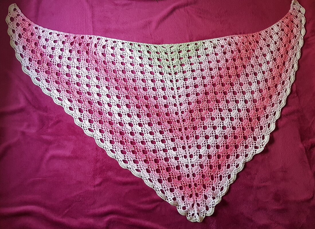 Dreieckstuch "Kirschblüte, Häkelanleitung - Bild 2