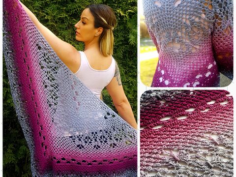 Gehäkeltes Schultertuch Hearts & Butterflys