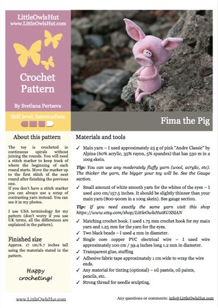 193 Crochet Pattern - Fima the pig - Amigurumi toy PDF file by Pertseva