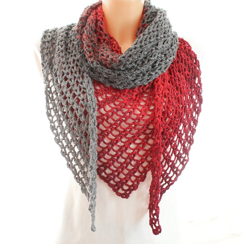 Triangle Shawl „Red Coral“ – Crochet Pattern - Image 7