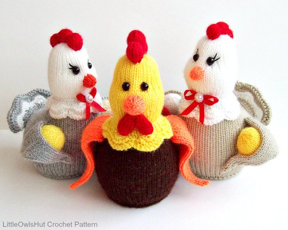 131 Knitting Pattern - Hen and Rooster - Amigurumi PDF file by Zabelina CP