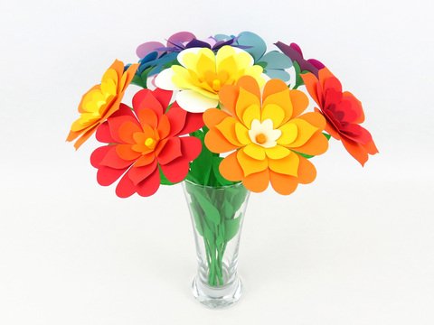 Bunte Blumen – Bastelvorlagen und Anleitung