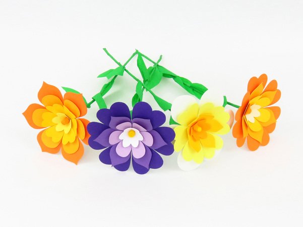 Bunte Blumen Bastelvorlagen Mit Anleitung
