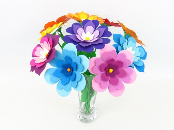 Bunte Blumen Bastelvorlagen Mit Anleitung