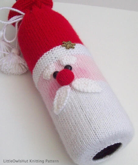 152 Knitting Pattern - Santa bottle covers for wine and champagne - Amigurumi PDF file by Zabelina