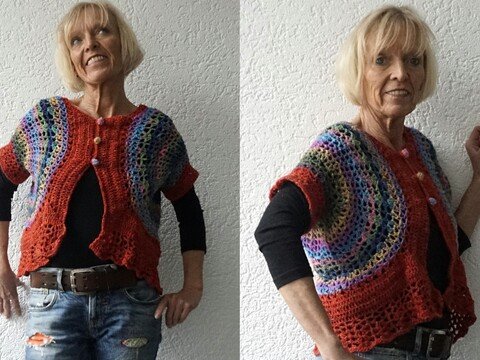 Häkelanleitung Weste, Bolero "Circle", alle Größen