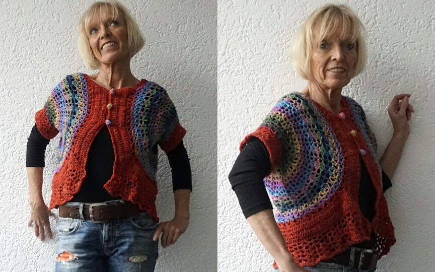 Häkelanleitung Weste, Bolero "Circle", alle Größen