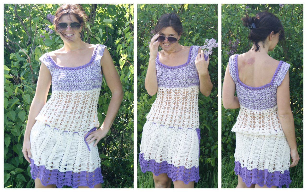 Sommerhäkelkleid VIOLETTA (Gr. S/M, L/XL) - Bild 2