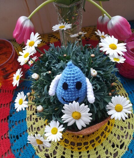 Nasser Sack, Tropfen häkeln, Häkelanleitung