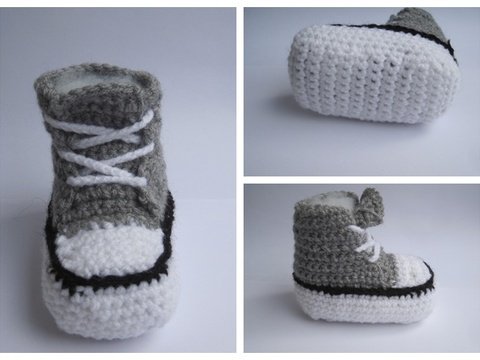Häkelanleitung Babychucks Babyschuhe Sohlenlänge 10 cm - tragbar bis 6 Monate