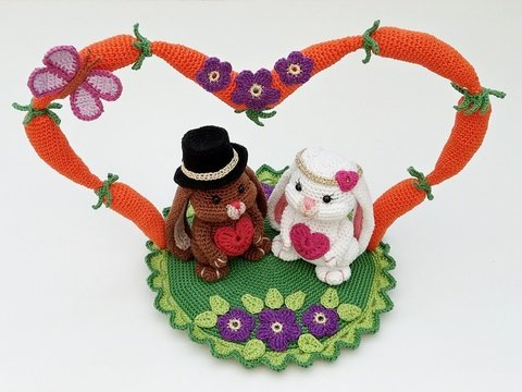 Häkelanleitung Frühlingsdeko "Hasenhochzeit"