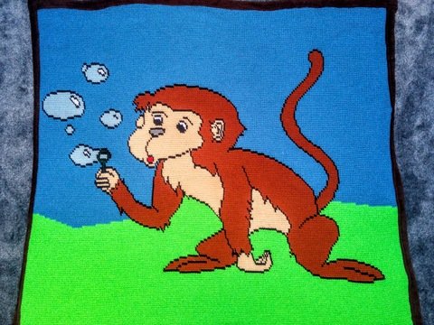 Motivdecke Affe mit Seifenblasen