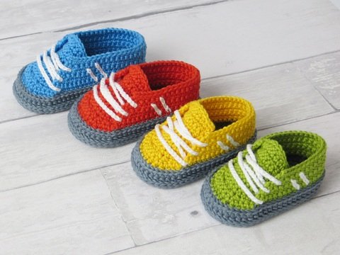 Häkelanleitung, sportliche Sneakers für Babys