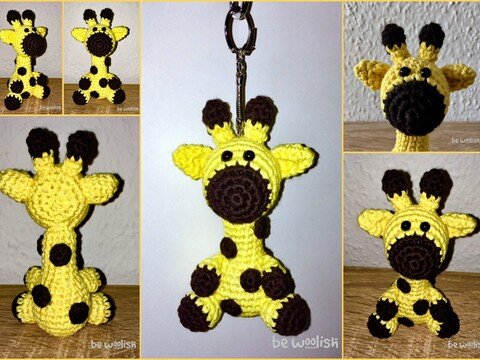 kleine Giraffe - Schlüsselanhänger / Taschenbaumler / Glücksbringer - Häkelanleitung