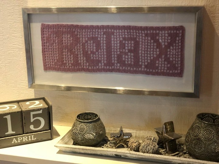 Anleitung Filetdeckchen / Schriftzug "RelaX"