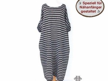 Schlupfkleid Damenkleid für jeden Tag mit Seitentaschen - Sommerkleid Jerseykleid Tunika Nähen mit nur kleinem Schnitt