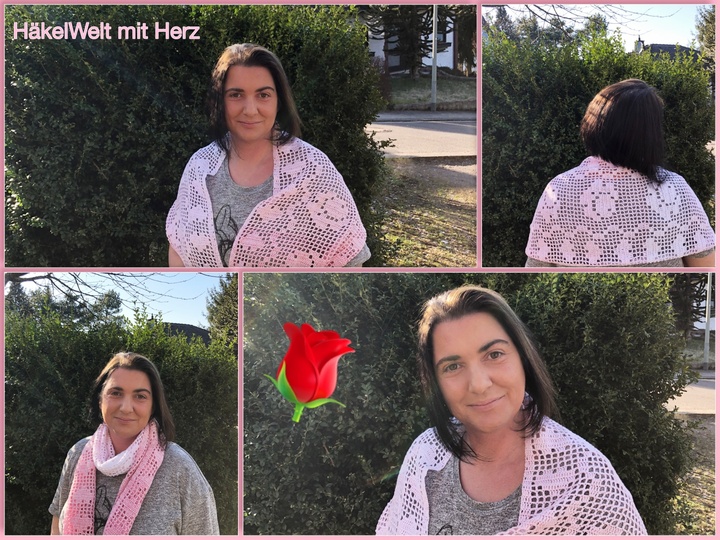 Häkeln / Tischläufer / Rosenherz / in 2 Größen