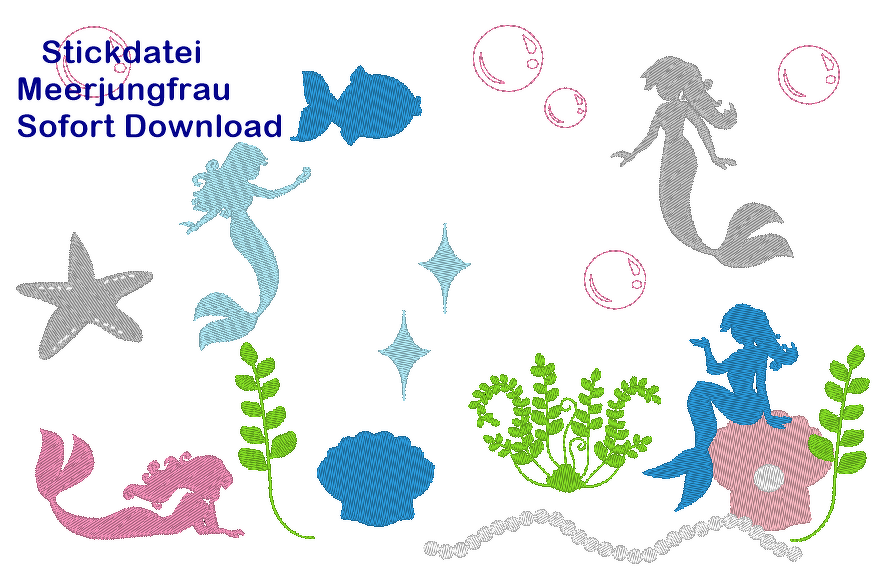 Stickdatei Meerjungfrau
