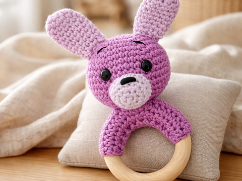 Häkelanleitung Hasen Rassel, Babyrassel häkeln