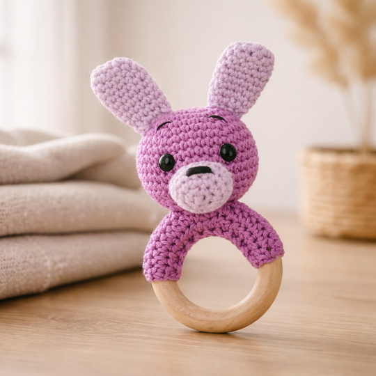 Crochet Pattern Rabbit Rattle, crochet Babyrattle