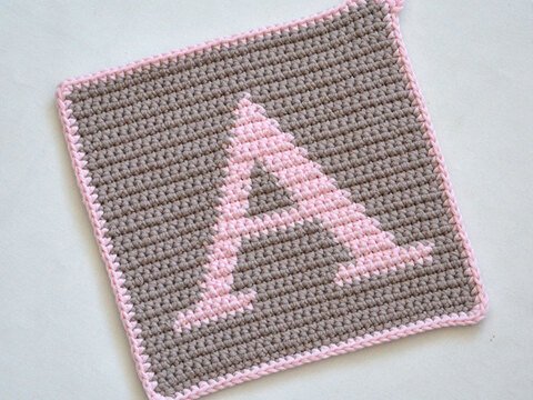 "A" Buchstaben Topflappen Häkel-Anleitung inkl. Häkel-Grundkurs