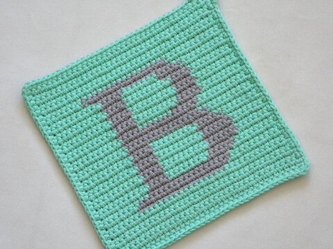 "B" Buchstaben Topflappen Häkel-Anleitung inkl. Häkel-Grundkurs