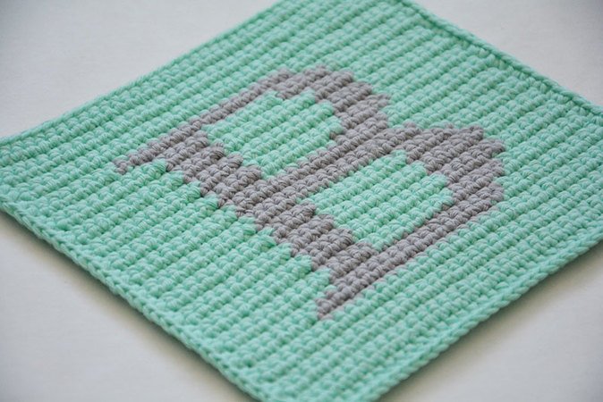 Letter "B" Potholder Crochet Pattern - for beginners