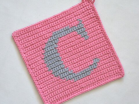 "C" Buchstaben Topflappen Häkel-Anleitung inkl. Häkel-Grundkurs