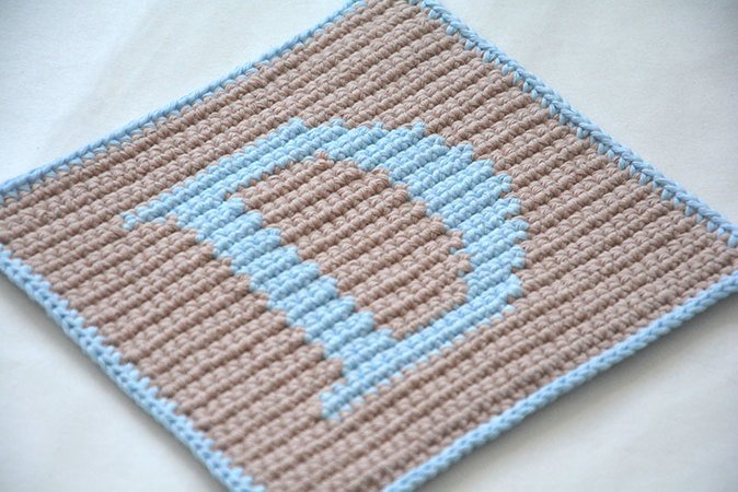 Letter "D" Potholder Crochet Pattern - for beginners