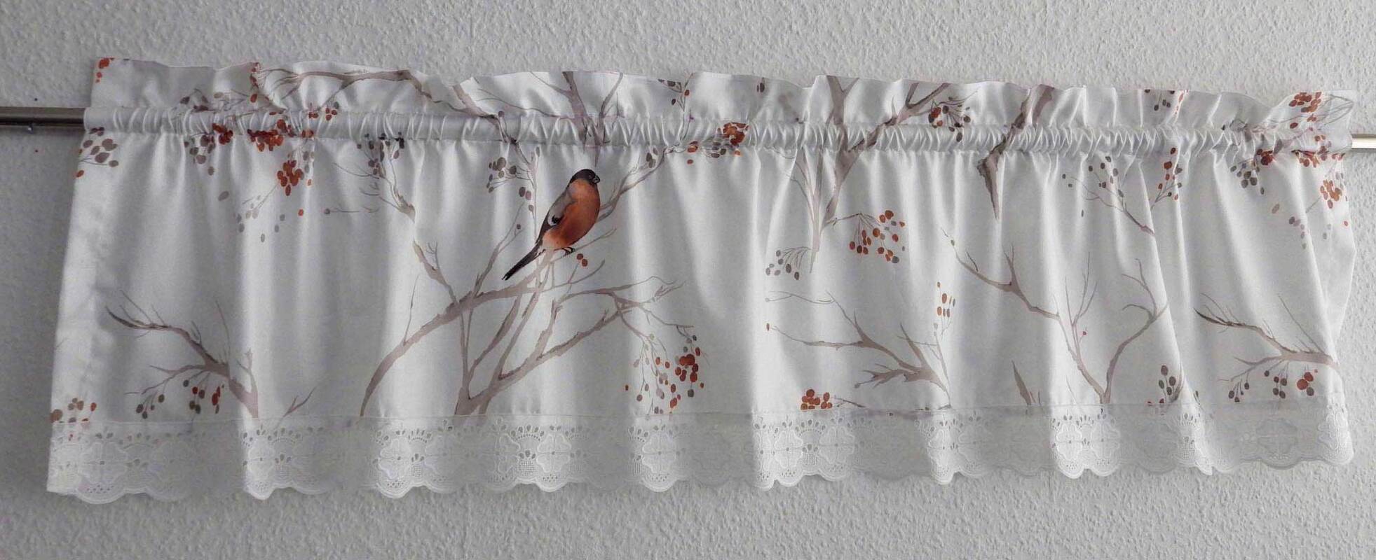 Landhausgardine, Scheibengardine Vogelgezwitzscher