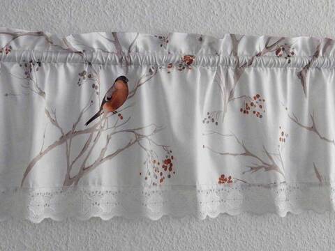 Landhausgardine, Scheibengardine Vogelgezwitzscher