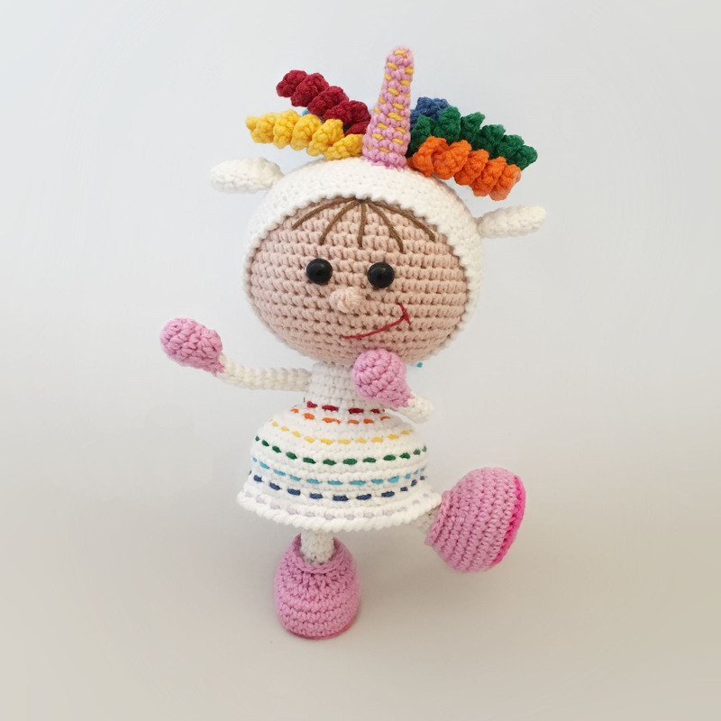 197 Crochet Pattern - Girl doll in an Unicorn outfit - Amigurumi PDF file by Stelmakhova CP - Image 2