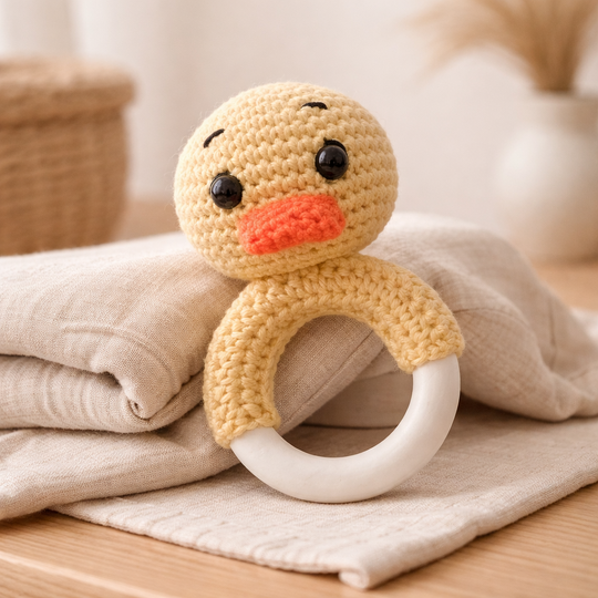 Crochet Pattern Chick Rattle, crochet Babyrattle