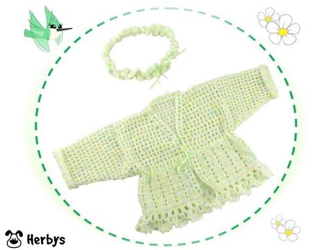 Häkelanleitung "Erstlingsjacke mit Stirnband", Gr. 50/56