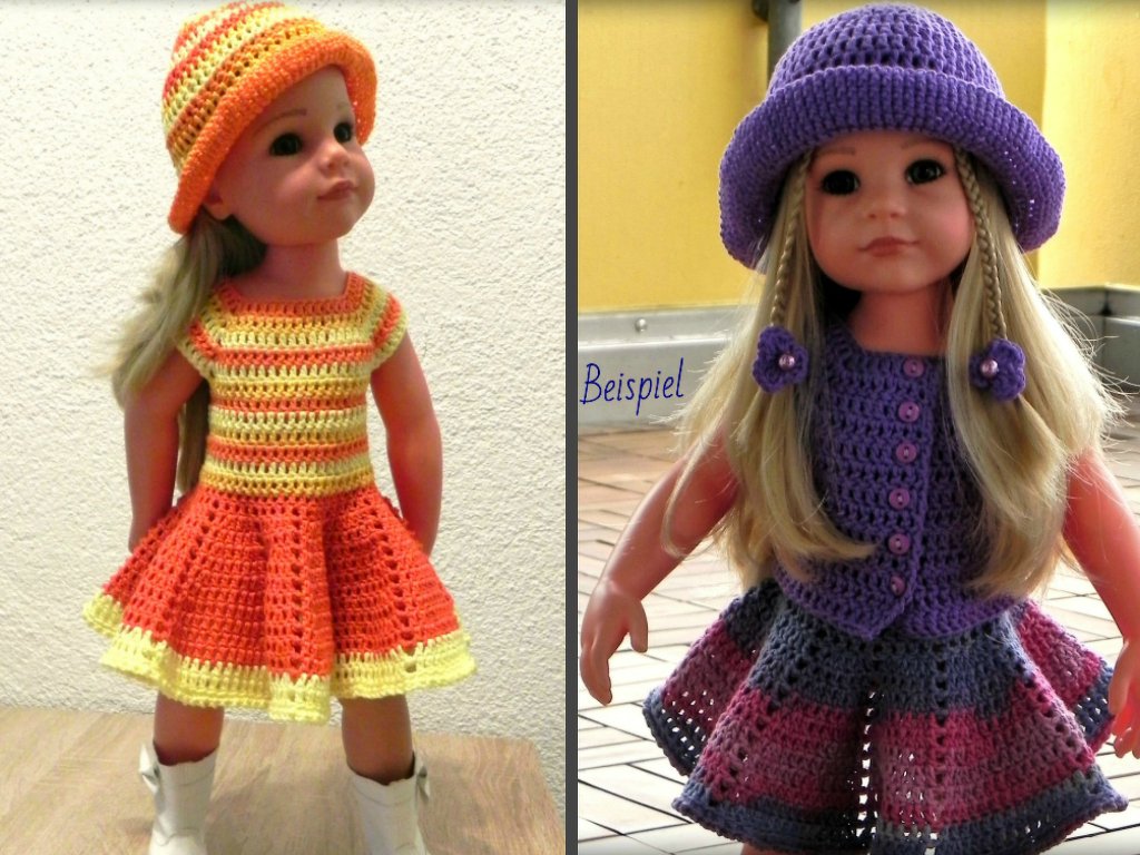 Crochet pattern Dolloutfit "Dear Hannah" (for 18 inch / 45-50 cm dolls )